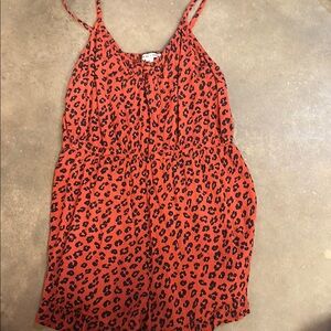Leopard Print Red Romper